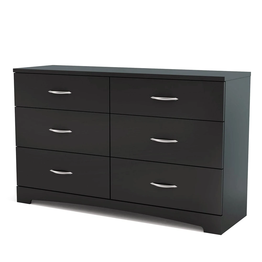 Step One 6-Drawer Double Dresser - Pure Black