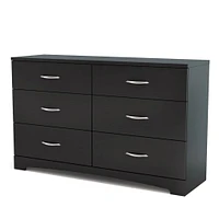 Step One 6-Drawer Double Dresser - Pure Black