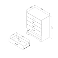 Commode 5 Tiroirs Step One - Noir Solide
