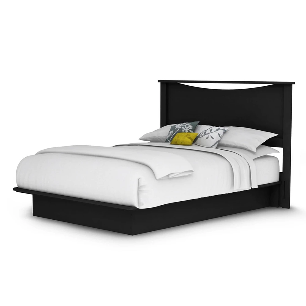 Tête de Lit Double Step One - Noir Solide
