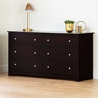Commode Double 6 Tiroirs Vito - Chocolat