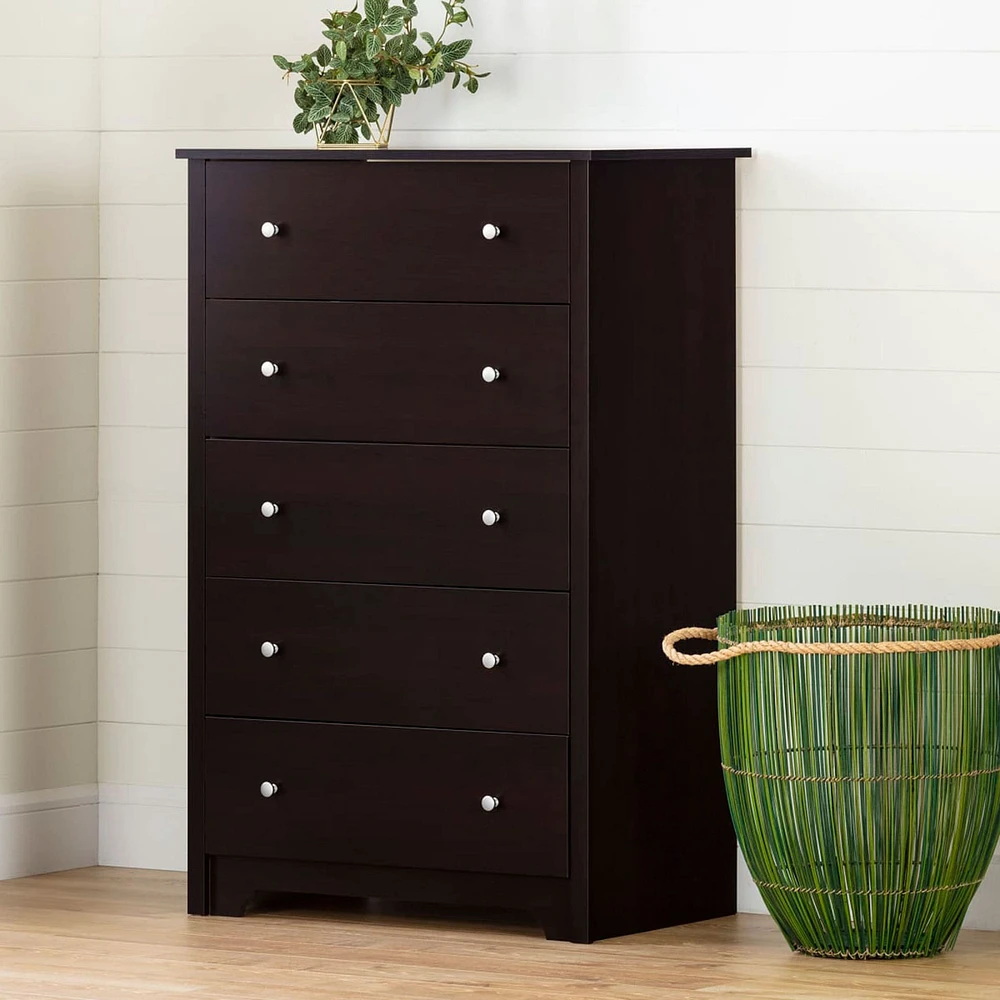 Vito 5-Drawer Chest - Chocolate