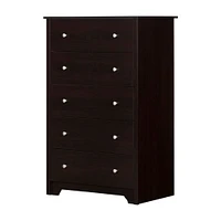 Vito 5-Drawer Chest - Chocolate