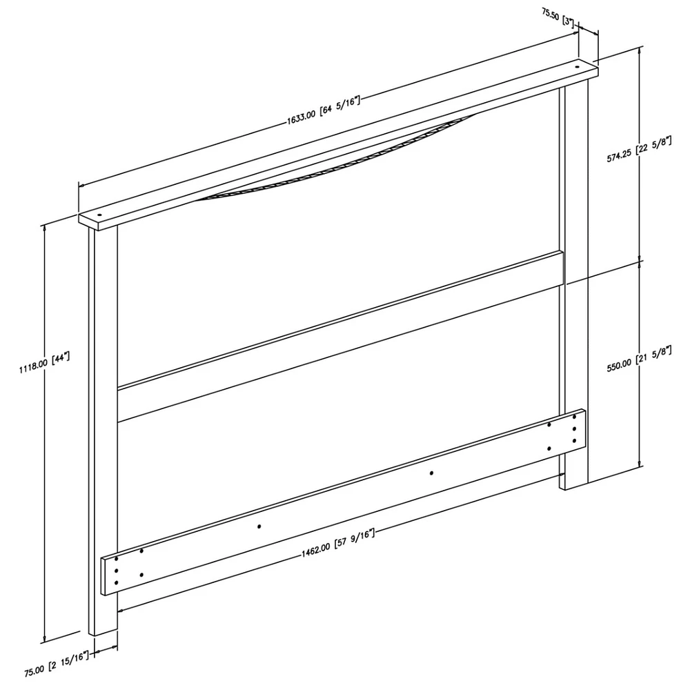 Step One Double Headboard - Gray Oak