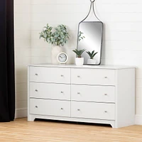 Vito 6-Drawer Double Dresser - Pure White