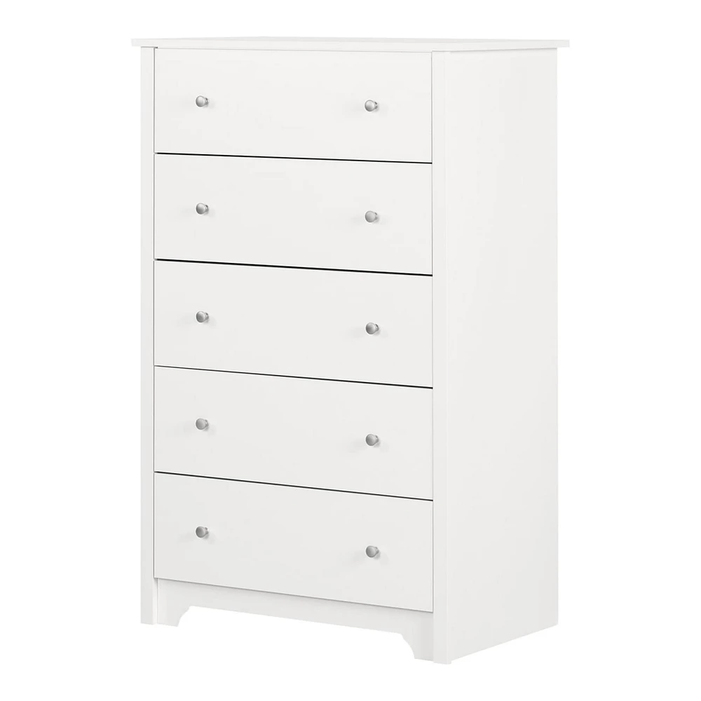 Commode 5 Tiroirs Vito - Blanc Solide