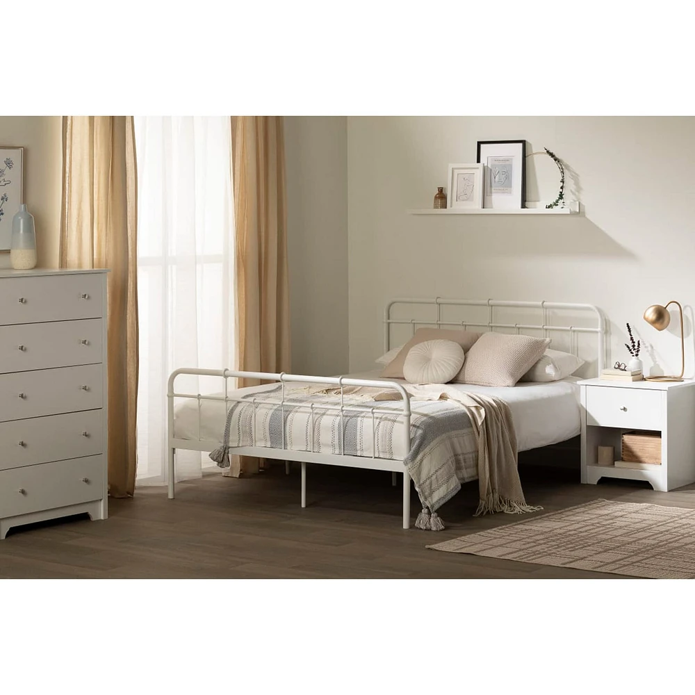 Commode 5 Tiroirs Vito - Blanc Solide