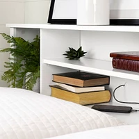 Tête de Lit Double Bibliothèque Vito - Blanc Solide