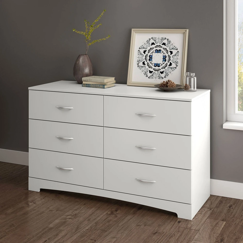 Step One 6-Drawer Double Dresser - Pure White