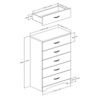 Commode 5 Tiroirs Step One
