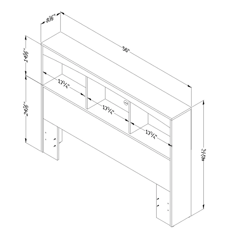 Step One Double Bookcase Headboard - Pure White