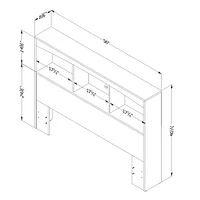 Step One Double Bookcase Headboard - Pure White