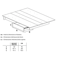 Lit Double Plateforme Step One - Blanc Solide