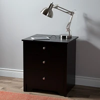 Table de Nuit avec Station de chargement - Vito Noir Solide