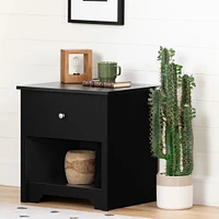 Vito 1-Drawer Nightstand - Pure Black