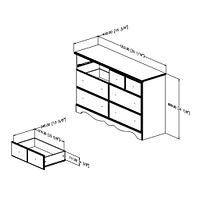 Summer Breeze 6 Drawer Double Dresser