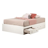 Summer Breeze Lit Double Matelot 3 Tiroirs - Blanc Antique