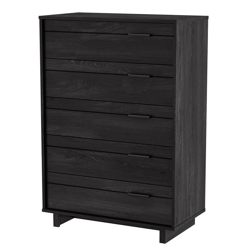 Commode 5 Tiroirs Fynn - Chêne Gris
