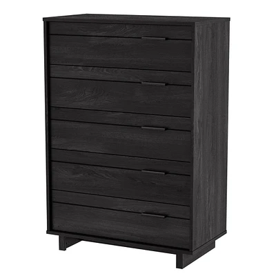 Commode 5 Tiroirs Fynn - Chêne Gris