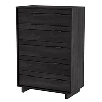 Commode 5 Tiroirs Fynn - Chêne Gris