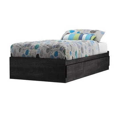 Lit Matelot Simple 3 Tiroirs Fynn - Chêne Gris