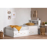 Summertime Twin Mates Bed with 3 Drawers - Pure White