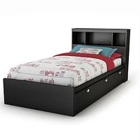 Spark Twin Bookcase Headboard - Pure Black