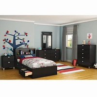 Spark Twin Bookcase Headboard - Pure Black