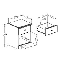 Summer Breeze 1-Drawer Nightstand - Blueberry
