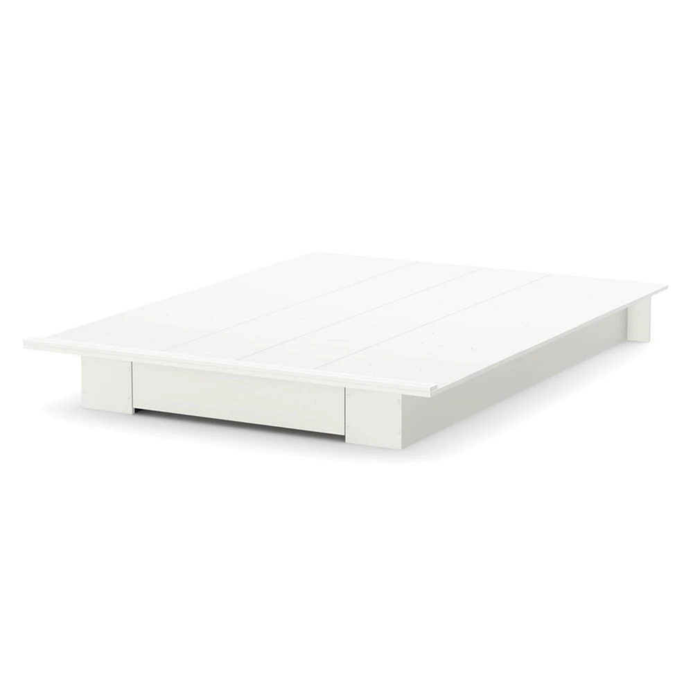 Lit Double Plateforme Avec Tiroir Holland - Blanc Solide