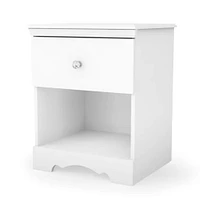 Crystal 1-Drawer Nightstand - Pure White