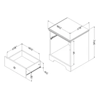 Crystal 1-Drawer Nightstand - Pure White