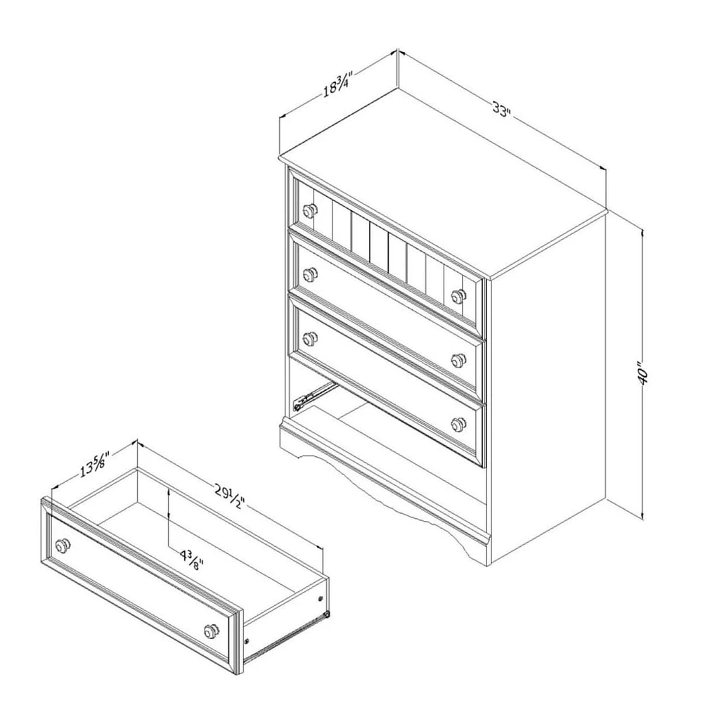 Savannah 4-Drawer Chest - Pure White