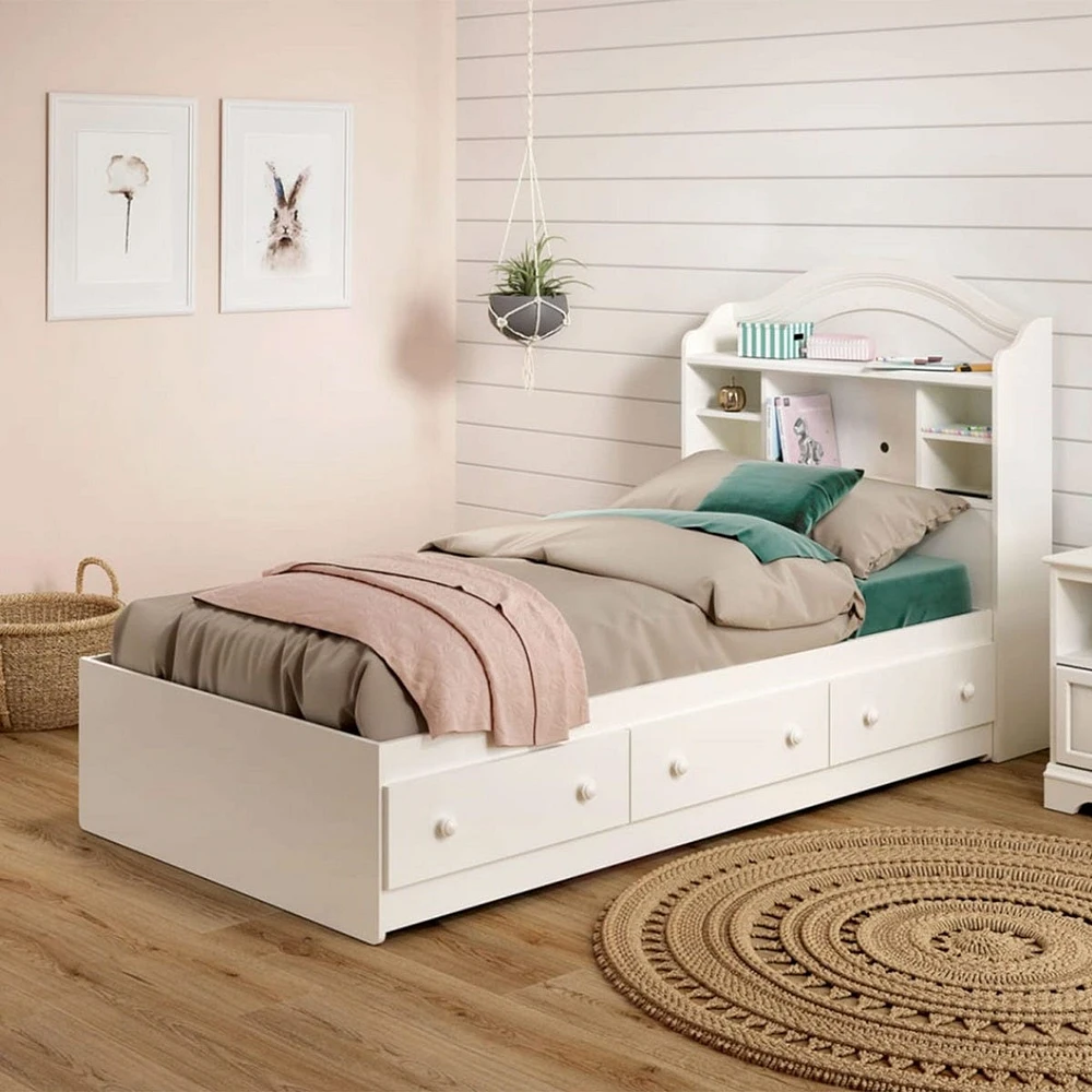 Savannah Lit matelot Simple 3 tiroirs - Blanc