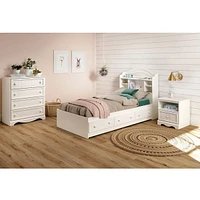 Savannah Lit matelot Simple 3 tiroirs - Blanc
