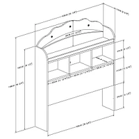 Tiara Twin Bookcase Headboard - Pure White