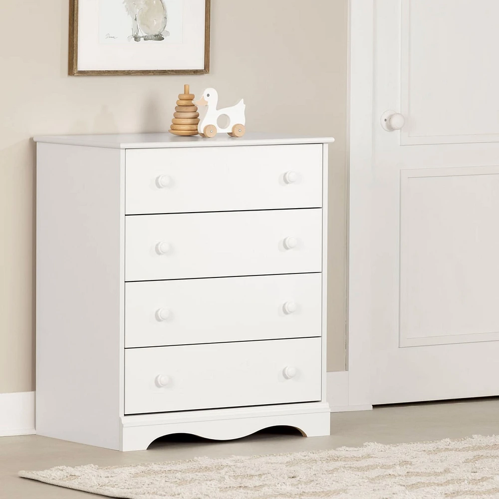 Commode 4 Tiroirs Angel - Blanc Solide