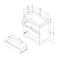 Table à Langer Avec Rangement Reevo - Blanc Solide