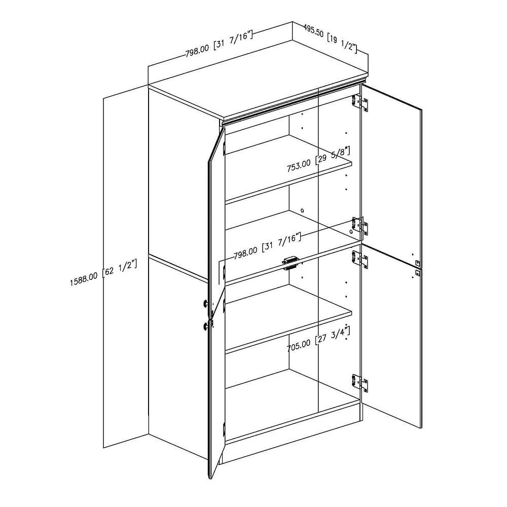 4-Door Storage Cabinet - Morgan Royal Cherry