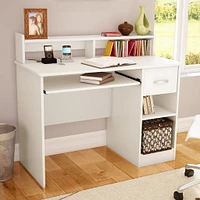 Bureau de Travail avec Support à clavier - Axess Blanc Solide