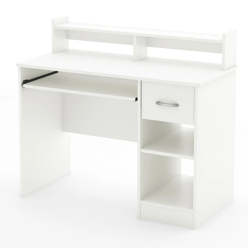 Bureau de Travail avec Support à clavier - Axess Blanc Solide