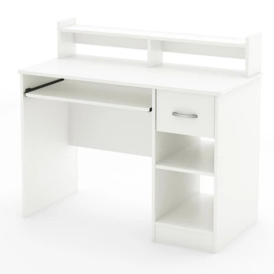 Bureau de Travail avec Support à clavier - Axess Blanc Solide