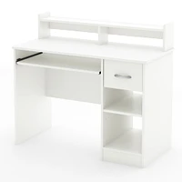 Bureau de Travail avec Support à clavier - Axess Blanc Solide