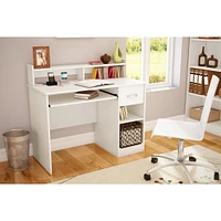 Bureau de Travail avec Support à clavier - Axess Blanc Solide