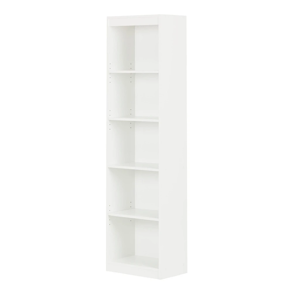 Bibliothèque étroite 5 Tablettes - Axess Blanc Solide