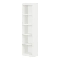 Bibliothèque étroite 5 Tablettes - Axess Blanc Solide