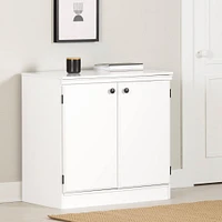 Armoire de Rangement 2 Portes - Morgan Blanc Solide