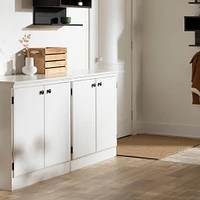 Armoire de Rangement 2 Portes - Morgan Blanc Solide