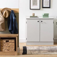 Armoire de Rangement 2 Portes - Morgan Blanc Solide