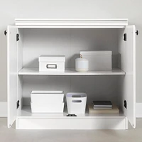 Armoire de Rangement 2 Portes - Morgan Blanc Solide